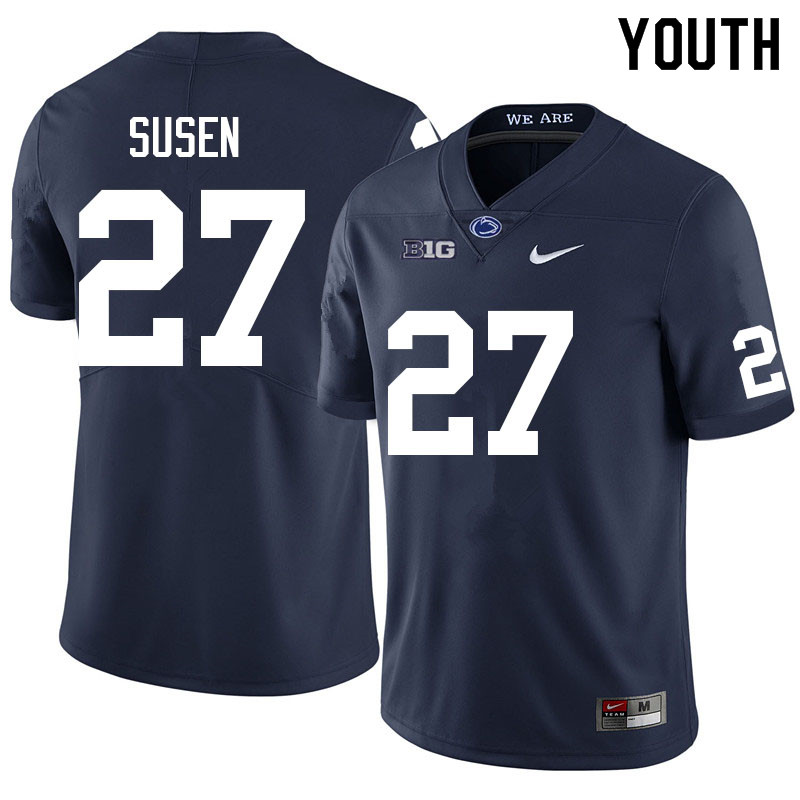 Youth #27 Ethan Susen Penn State Nittany Lions College Football Jerseys Sale-Navy - Click Image to Close